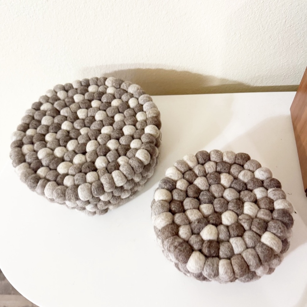 TJ Maxx Marshalls Global World Felted Wool Balls Nesting Bowls Set of 2 - Picture 5 of 8